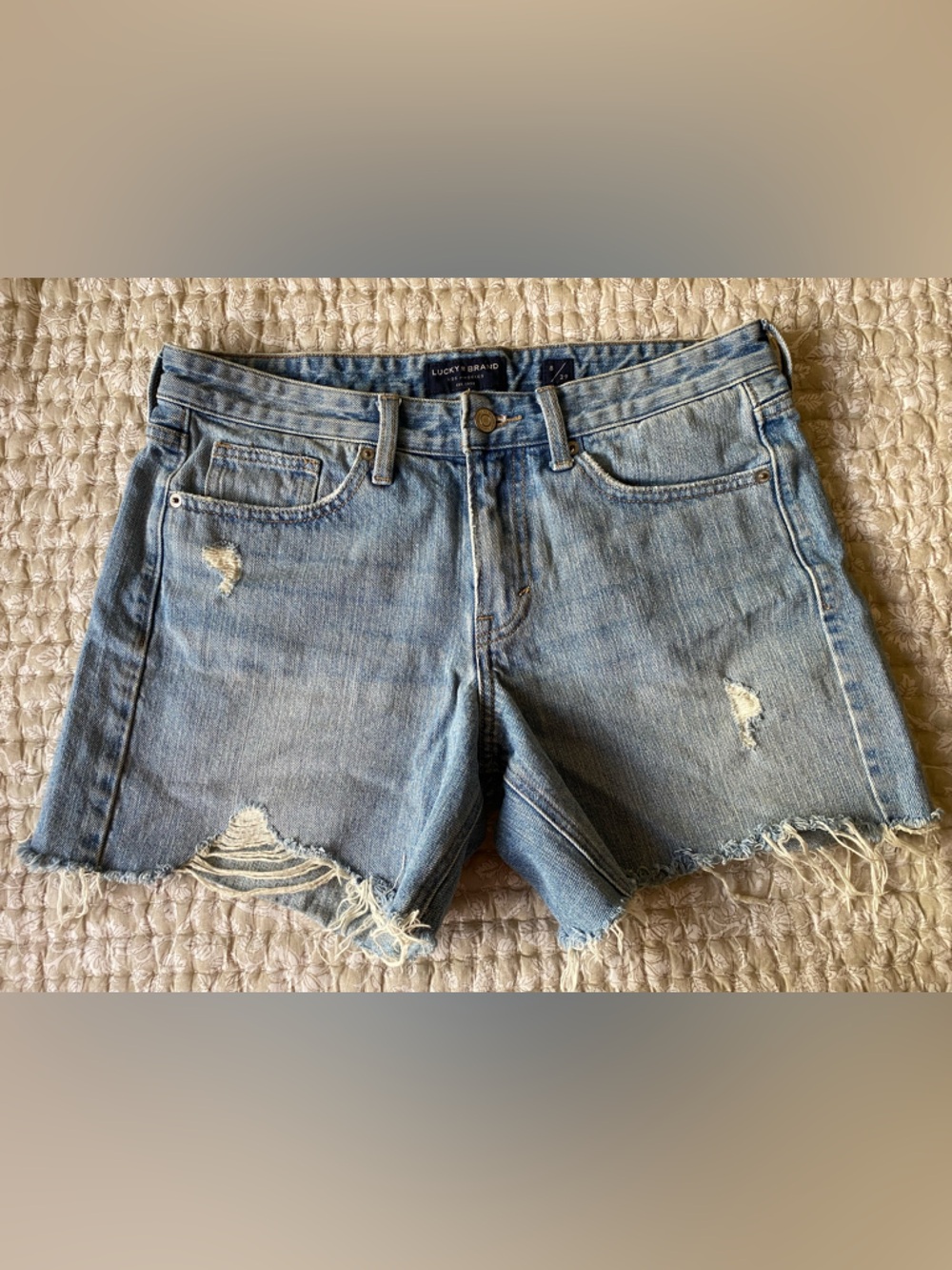 Lucky Brand Light Blue Distressed Denim Cutoff Shorts